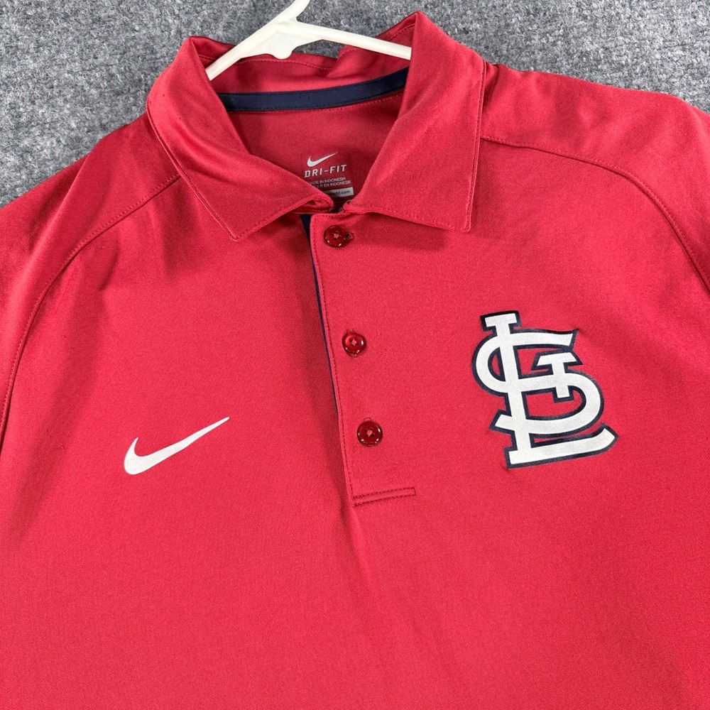 Nike Dri-FIT St Louis Cardinals Polo Shirt Mens Red Short Sleeve MLB 27417X-CR1